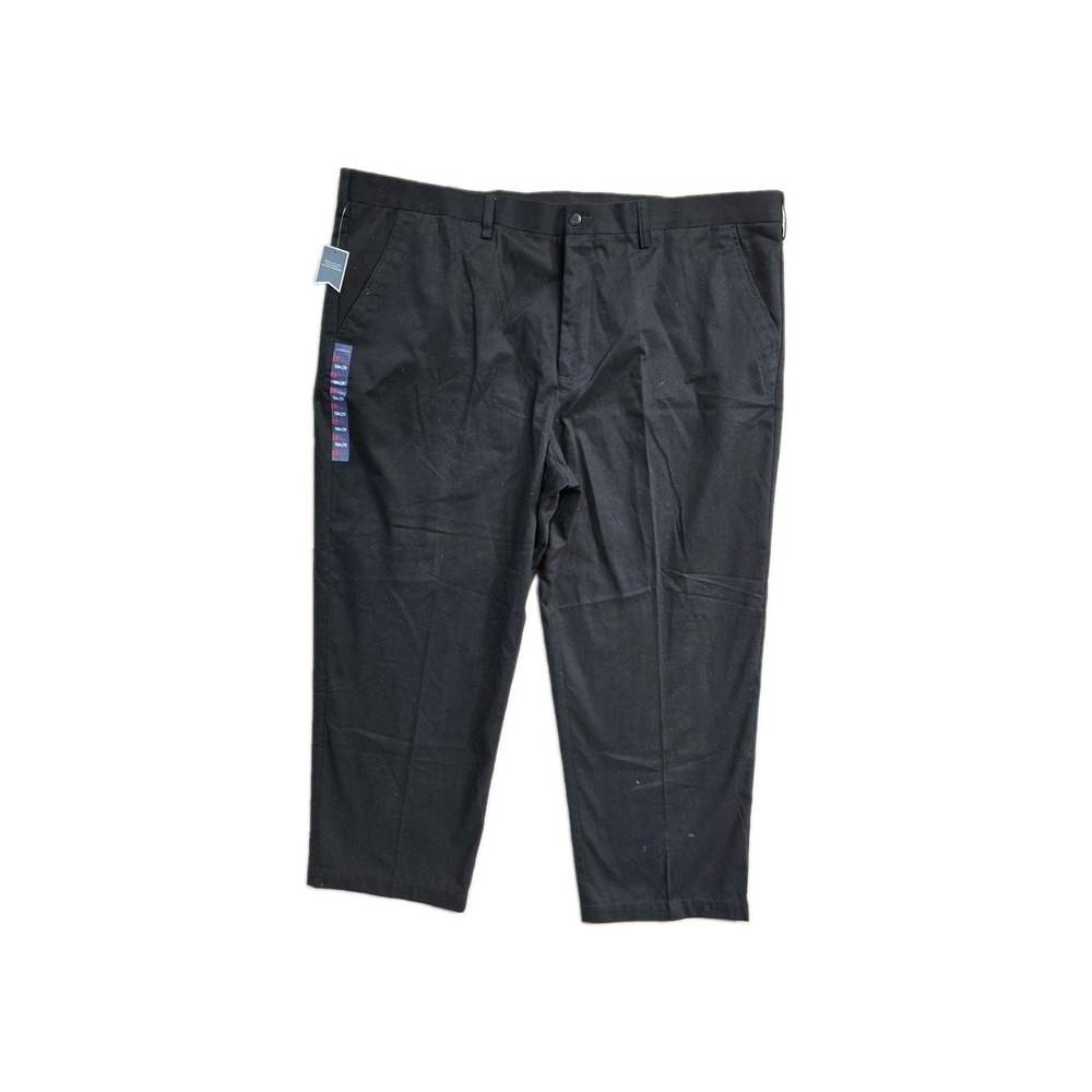 croft barrow Men's Big & Tall Dress Pants Black Khakis Classic Fit 50x29 NWT